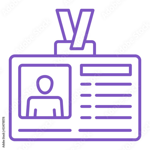 Id Card Multicolor Line Icon