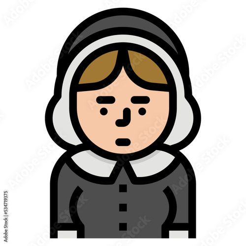 pilgrim Filled Outline icon