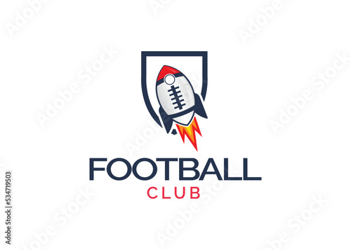 American football rocket logo symbol icon vector graphic design illustration idea creative
