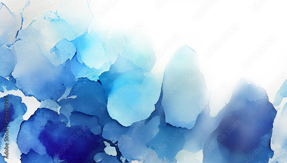 Abstract watercolor background in blue colors