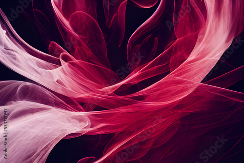 Abstract hazy red swirling smog moving on a black background..AI