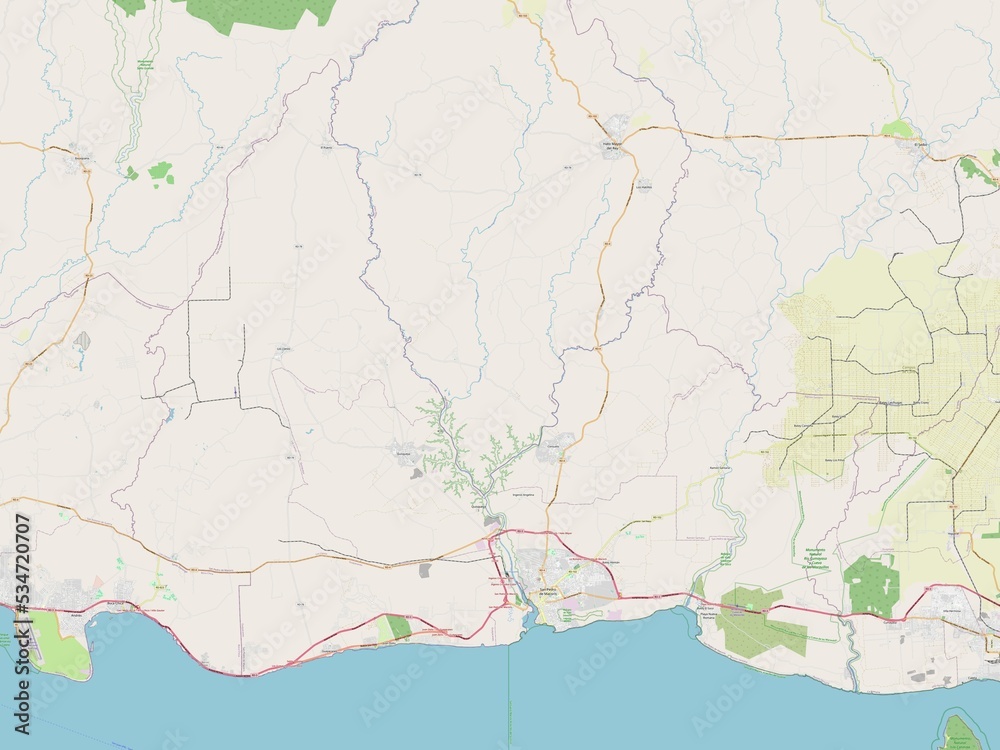 Fototapeta premium San Pedro de Macoris, Dominican Republic. OSM. No legend