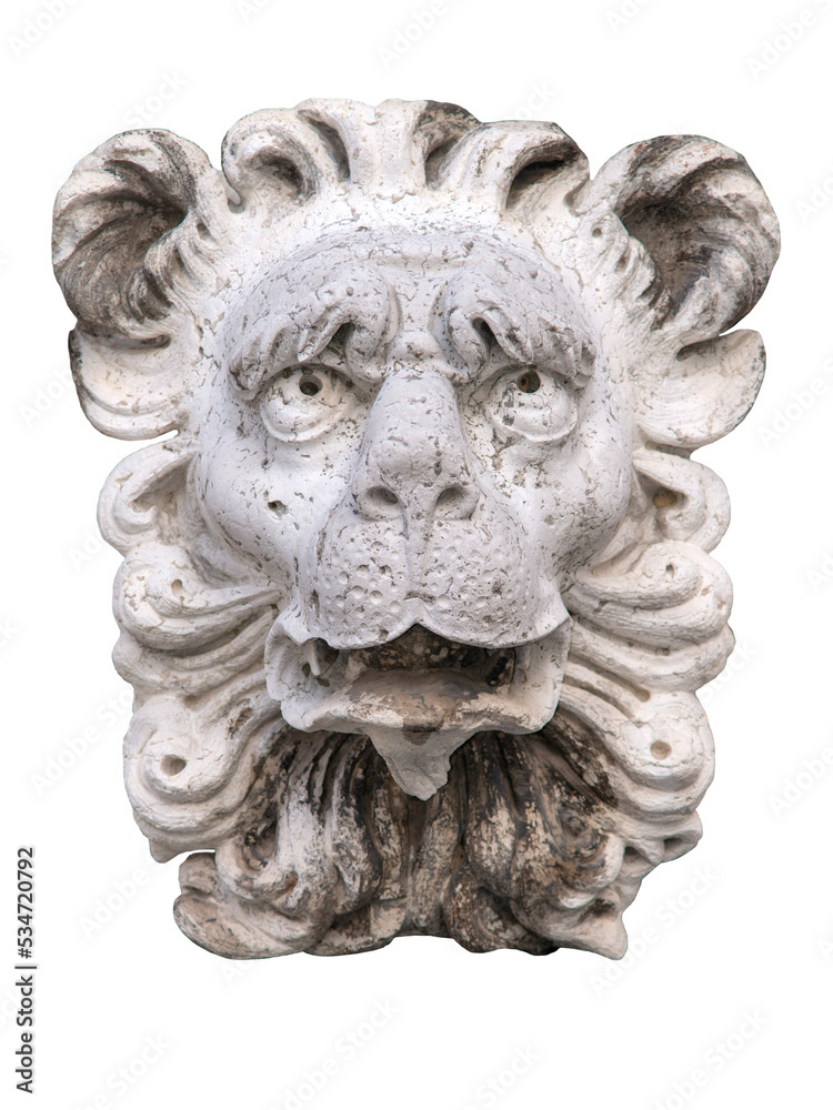 isolated ancient lion relief from building wall from Venice, Italy
