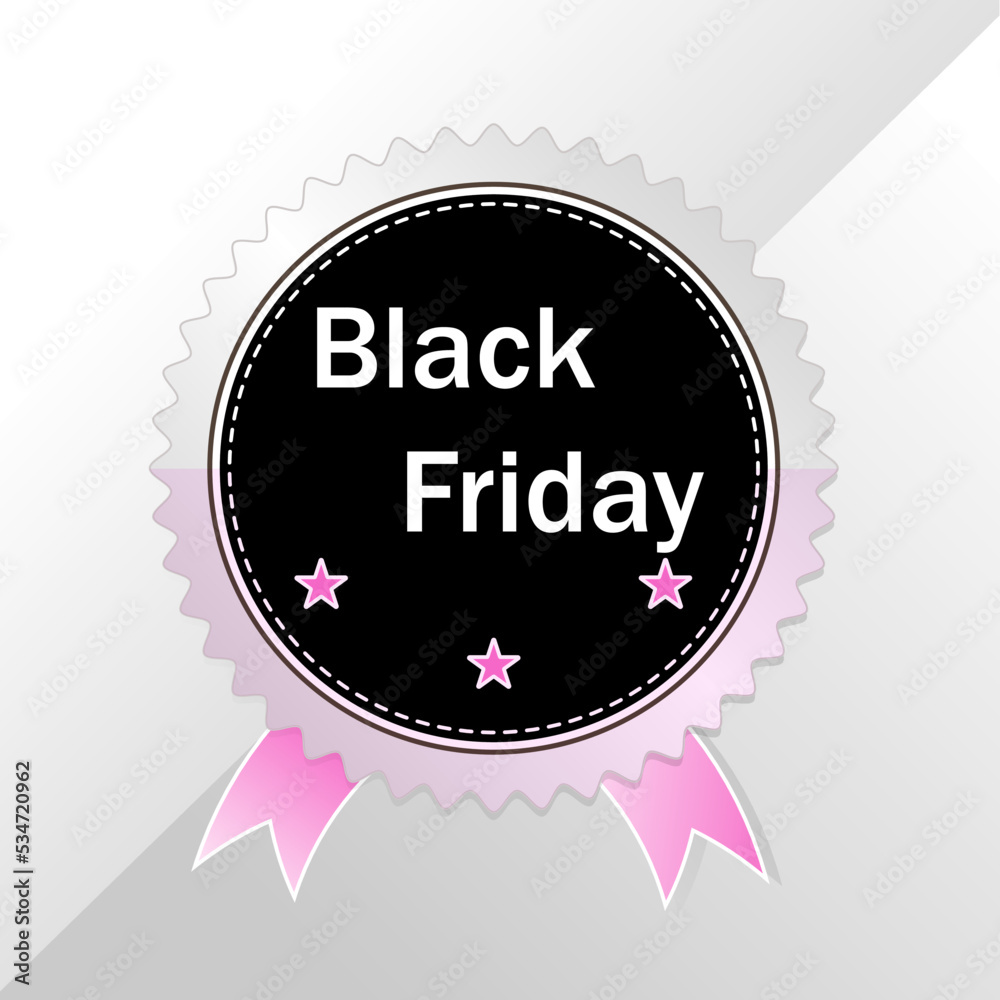 black friday sticker with pink ribbons, design for postcards, webbaners, flyers, sales template, social media black friday sticker with pink ribbons, design for postcards, webbaners, flyers, sales template, social media