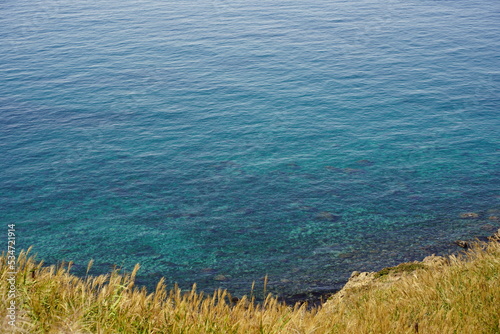 神威岬から見た積丹ブルーの海