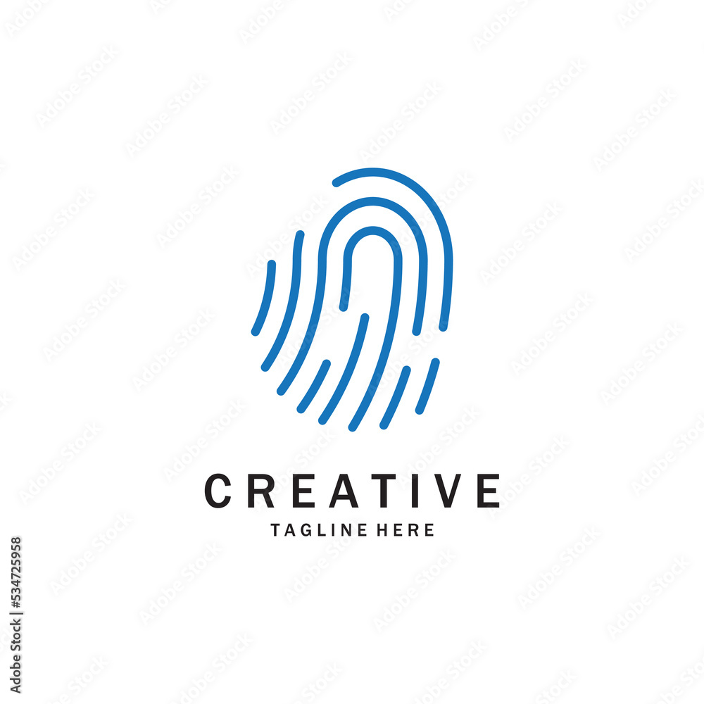 fingerprint abstract logo design for identity, business card, business, company and technology template fingerprint abstract logo design for identity, business card, business, company and technology template