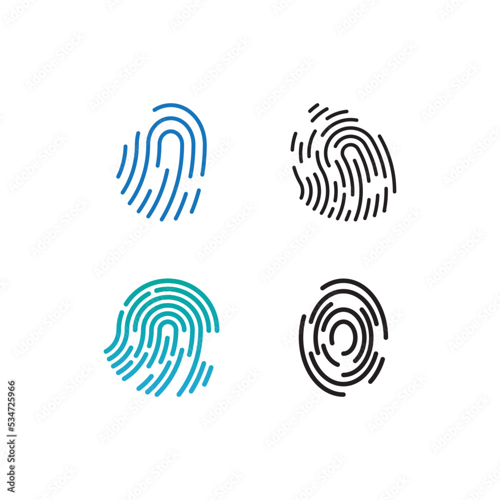 fingerprint abstract logo design for identity, business card, business, company and technology template fingerprint abstract logo design for identity, business card, business, company and technology template