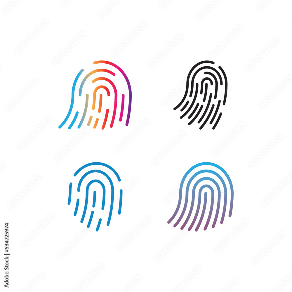 fingerprint abstract logo design for identity, business card, business, company and technology template fingerprint abstract logo design for identity, business card, business, company and technology template