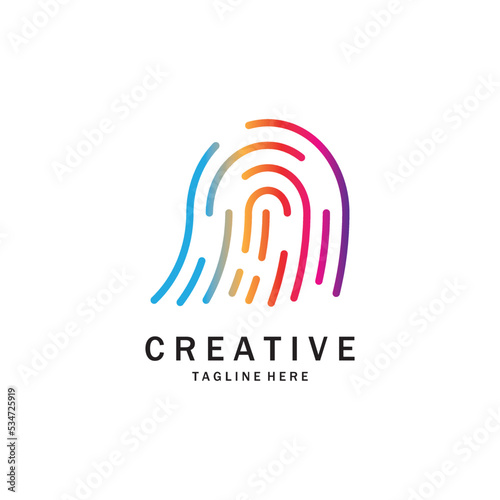 fingerprint abstract logo design for identity, business card, business, company and technology template