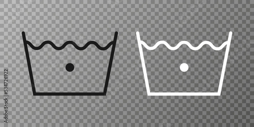 Machine wash cold, washing icon. Vector illustration, flat design