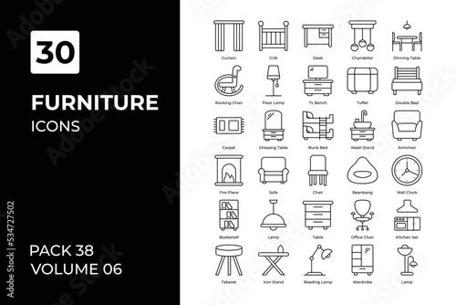 Furniture icons collection.