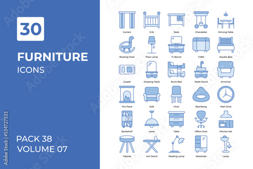 Furniture icons collection.