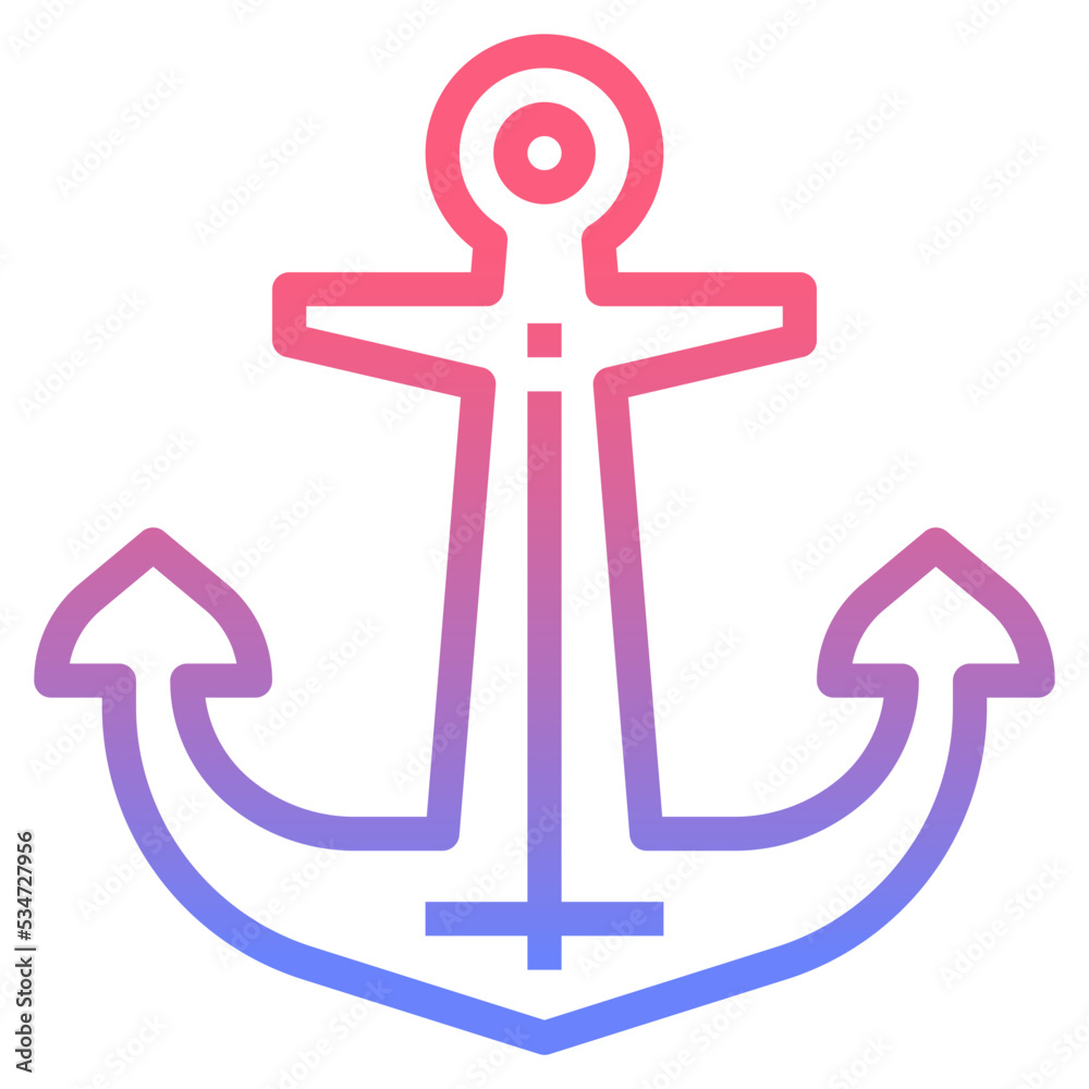 Anchor line gradient icon Anchor line gradient icon