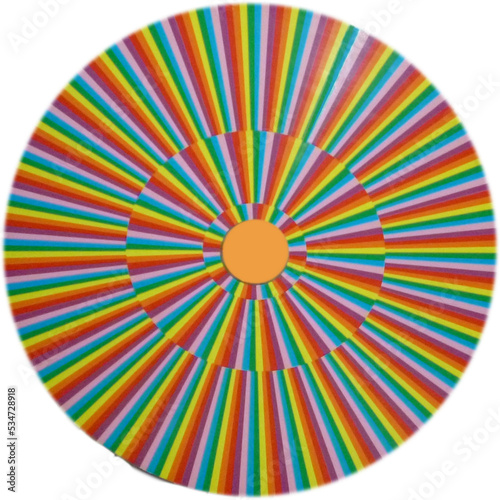 round centered pattern with rainbow color