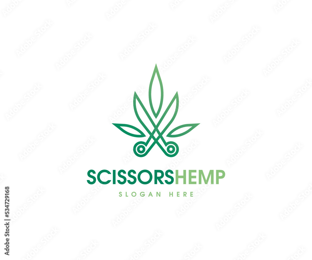 Scissors Hemp - Cannabis Logo Scissors Hemp - Cannabis Logo