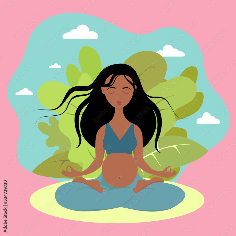 Beautiful pregnant woman in meditation Beautiful pregnant woman in meditation