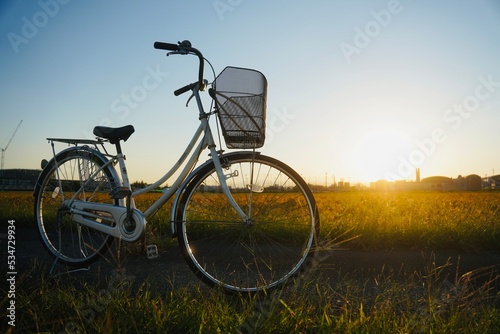 sunset and bicycle