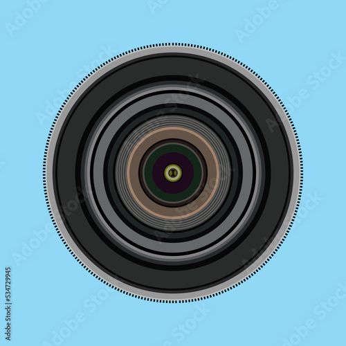 camera lens on white