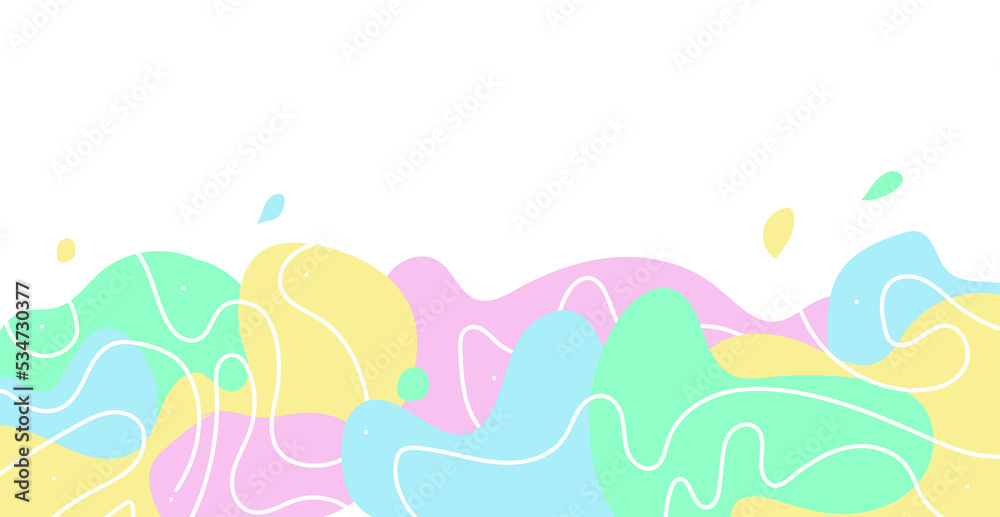Colorful wave pastel tones motion invitation card music element graphic illustration
