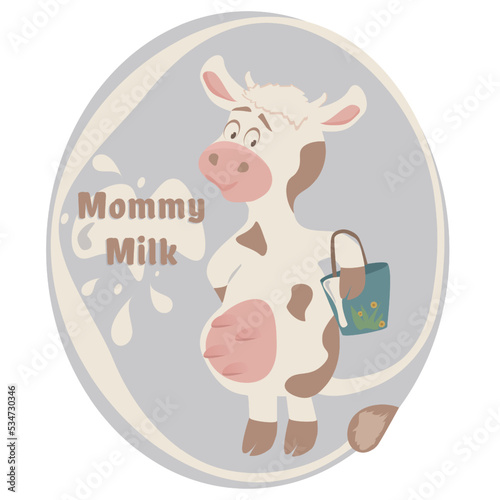 milk cow logo, design development for dairy products, farmers web icon