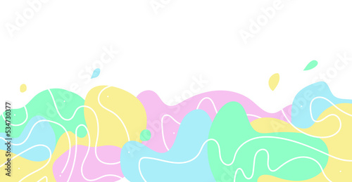 Colorful wave pastel tones motion invitation card music element graphic illustration