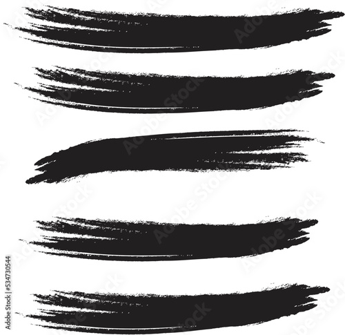 Set of black vector brush strokes, Paint brush, Grunge design, Background for text