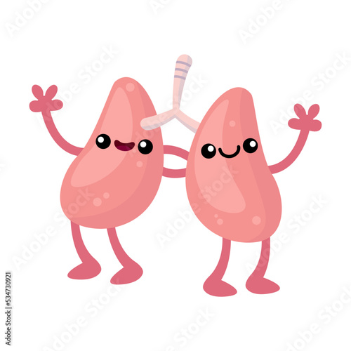 Human organ flat for web design. Cartoon cute stomach, lungs, spleen, bladder isolated vector illustration. Anatomy and internal biology for design concept