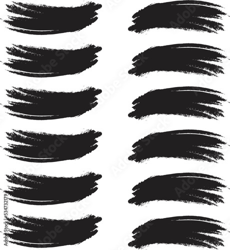 Set of black vector brush strokes, Paint brush, Grunge design, Background for text