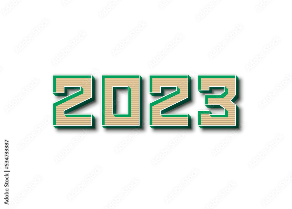 Happy new year 2023 PNG image 3d text effect with vintage style