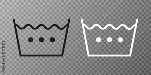Machine wash hot, washing icon. Vector illustration, flat design