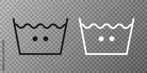 Machine wash warm, washing icon. Vector illustration, flat design