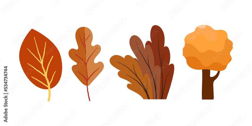 Autumn foliage. Autumn tree. Vector illustration. Autumn foliage. Autumn tree. Vector illustration.