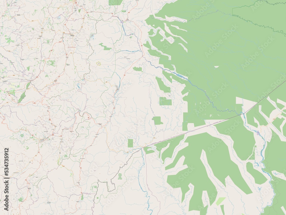 Fototapeta premium Morona Santiago, Ecuador. OSM. No legend