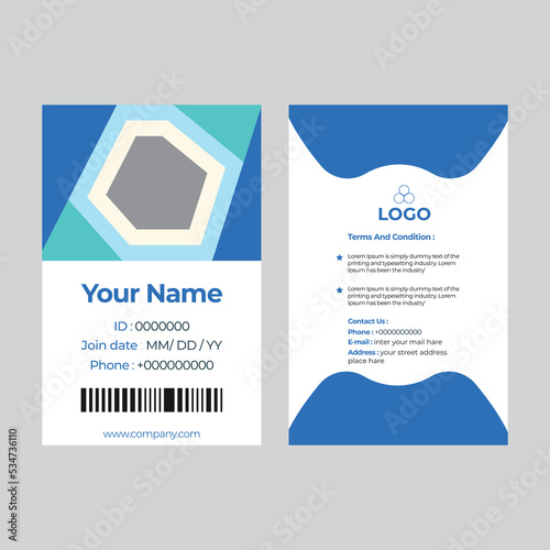 Minimalist Front and back id card template