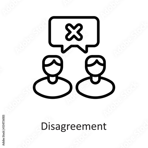 Disagreement Outline Vector Icon Design illustration on White background. EPS 10 File