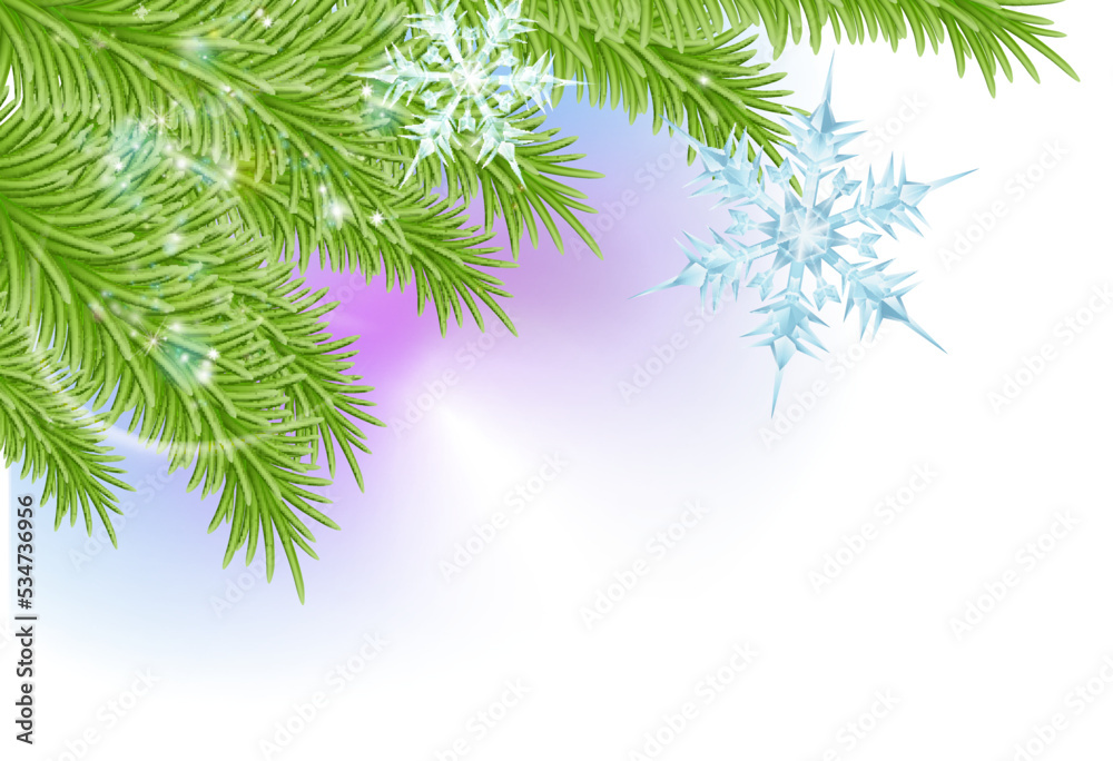 Christmas tree and snowflakes corner background design element Christmas tree and snowflakes corner background design element