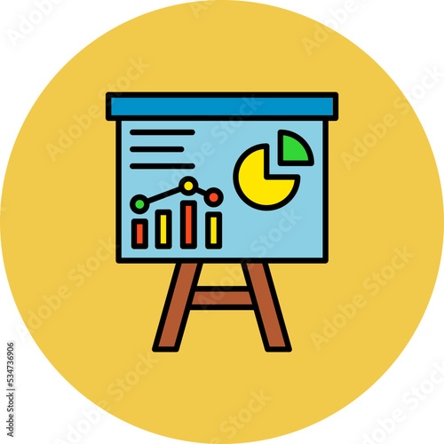 Presentation Multicolor Circle Filled Line Icon