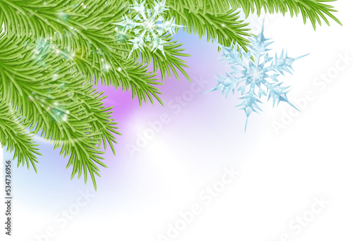 Christmas tree and snowflak...