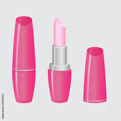 pink lipstick illustration for cosmetic products
