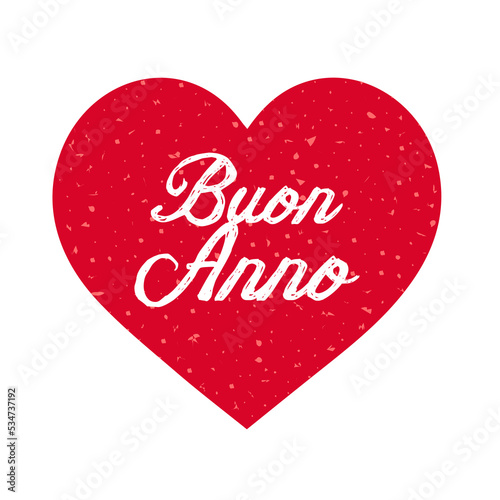 Buon anno con cuore rosso