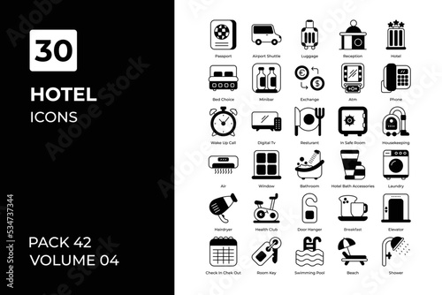 Hotel icons collection.
