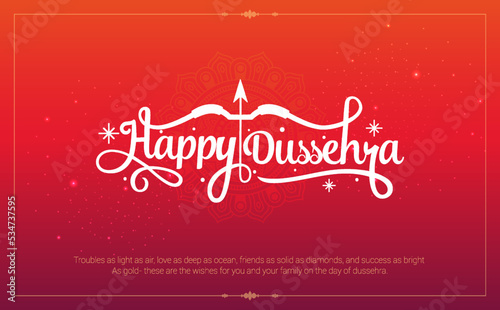 Happy Dussehra greeting and wishes Text, Typography design -vector illustration