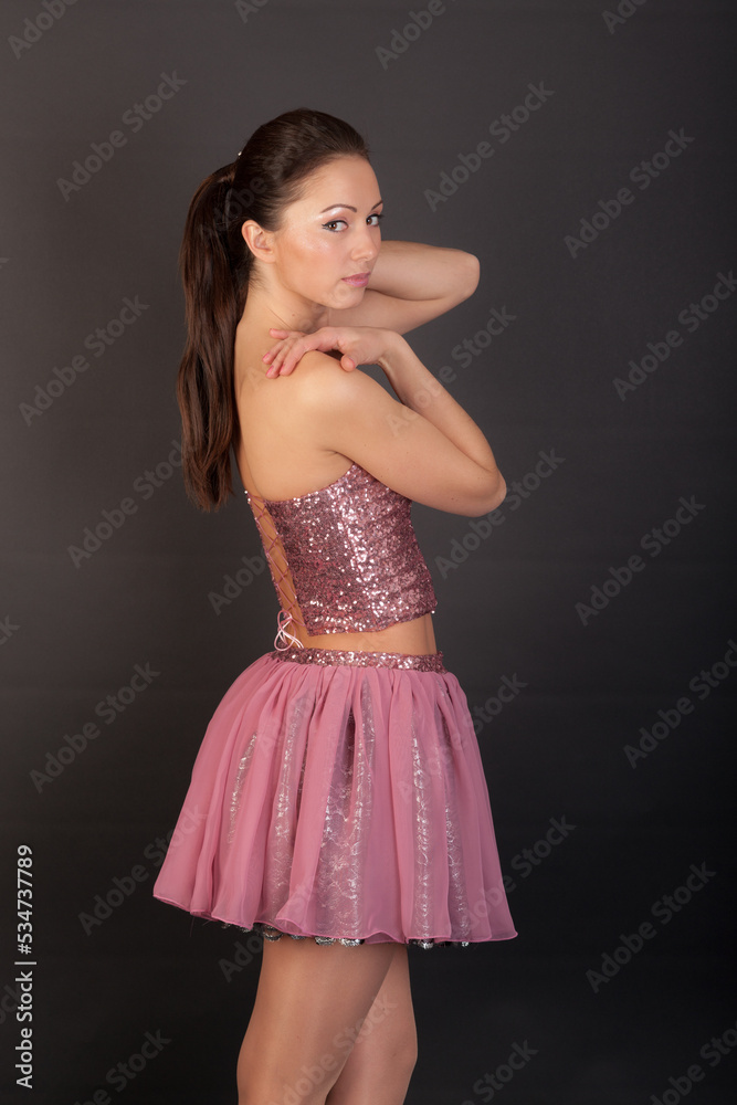 studio portrait of a slim girl studio portrait of a slim girl