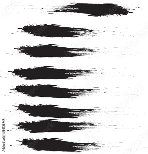Set of black vector brush strokes  Paint brush  Grunge design  Background for text