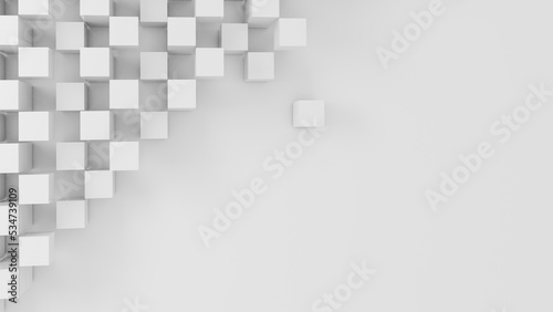 background white cubes space for your text - 3d rendering