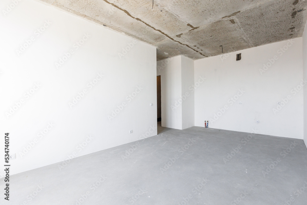 Obraz premium interior of the apartment without decoration in gray colors