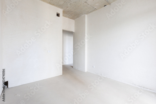 interior of the apartment without decoration in gray colors