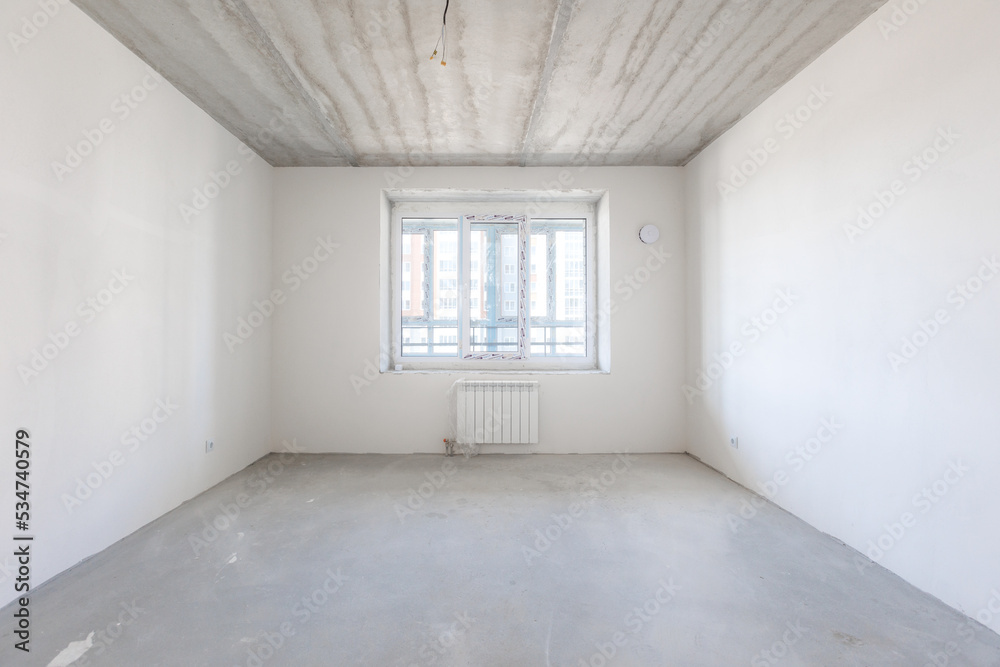 interior of the apartment without decoration in gray colors interior of the apartment without decoration in gray colors