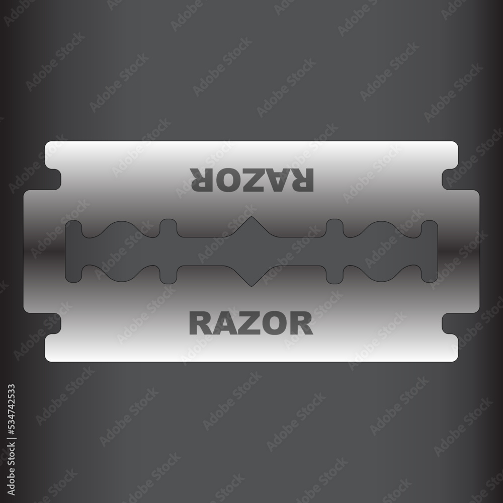 illustration of a razor blade commonly used as a shaving tool illustration of a razor blade commonly used as a shaving tool