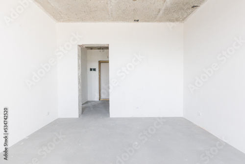 interior of the apartment without decoration in gray colors